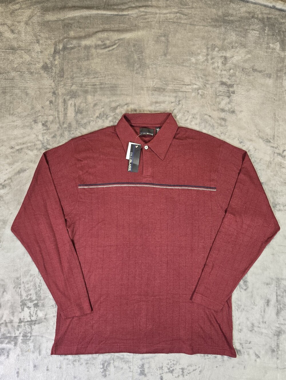 Bill Blass Polo Shirt Size Large New NWT Rayon Blend Soft Burgundy